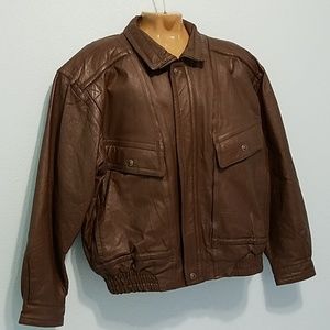 St.John's Bay Size XL Brown Genuine Leather Jacket